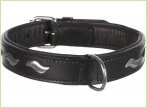 Kakla siksna : Trixie Active collar with studs, leather, M: 37–44 cm/25 mm, black